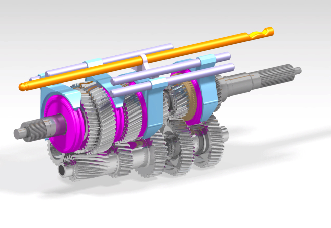 5档变速箱3D数模图纸 STP格式
